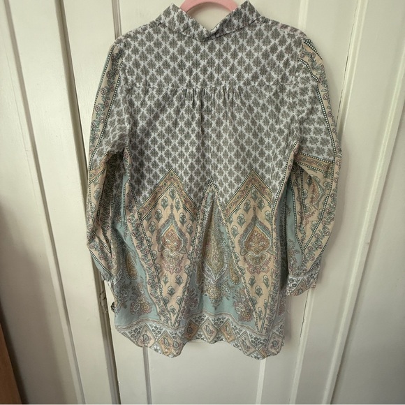 Soft Surroundings Tabitha by Pastel Paisley Floral Tunic Blouse Size M - Picture 3 of 10